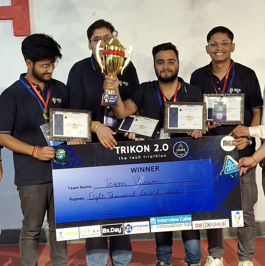 Team Visum holding the Trikon 2.0 winner trophy